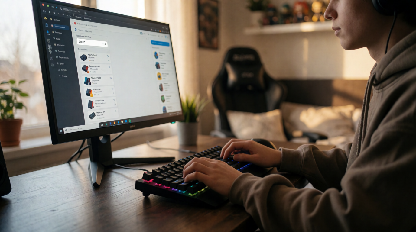 Jogador aproveitando desconto em compras online