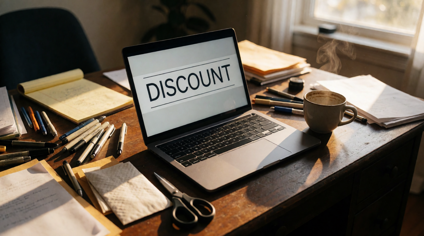 Sommer Sale mit Computer und Büroartikeln