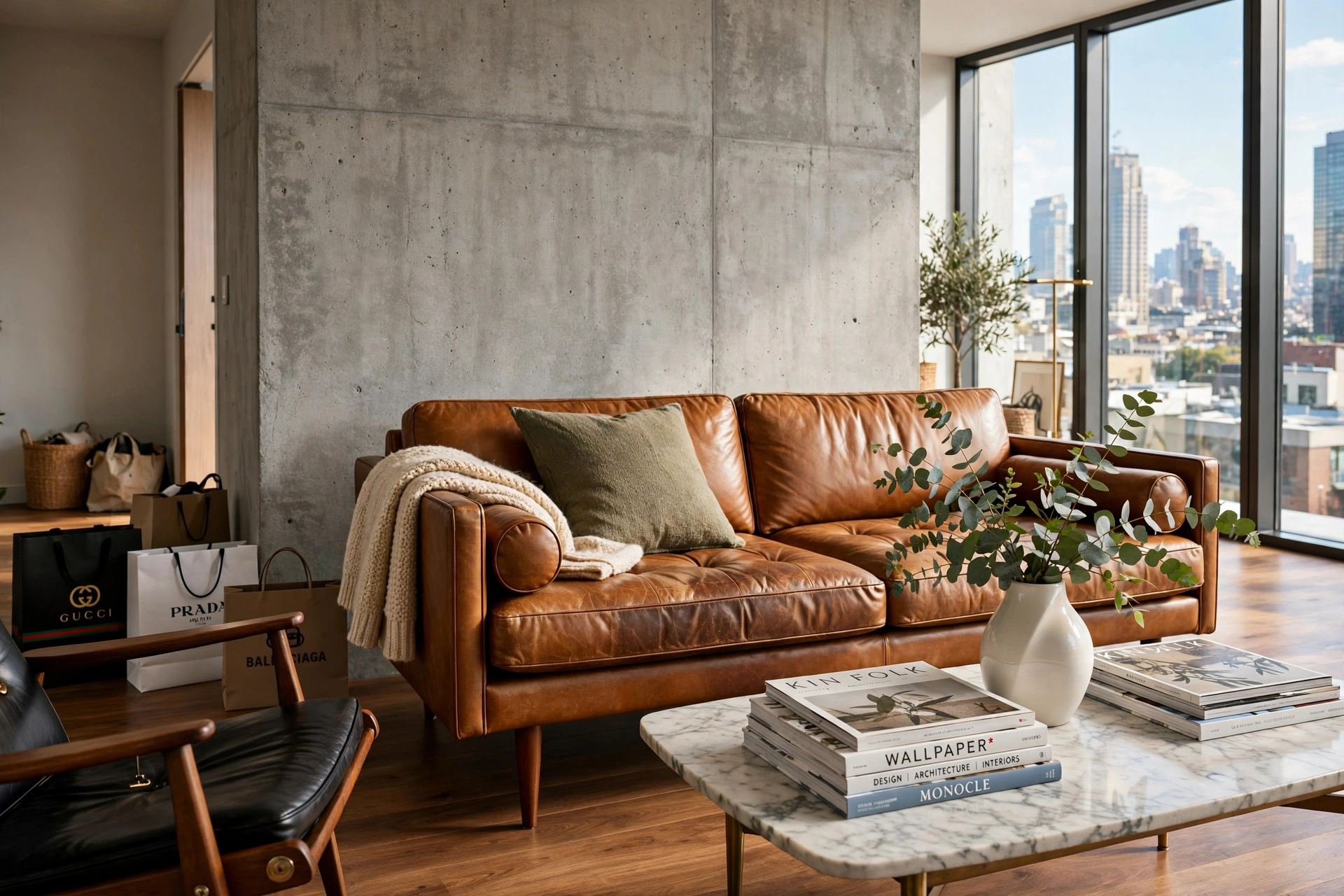 Decoração de interiores moderna com itens de design