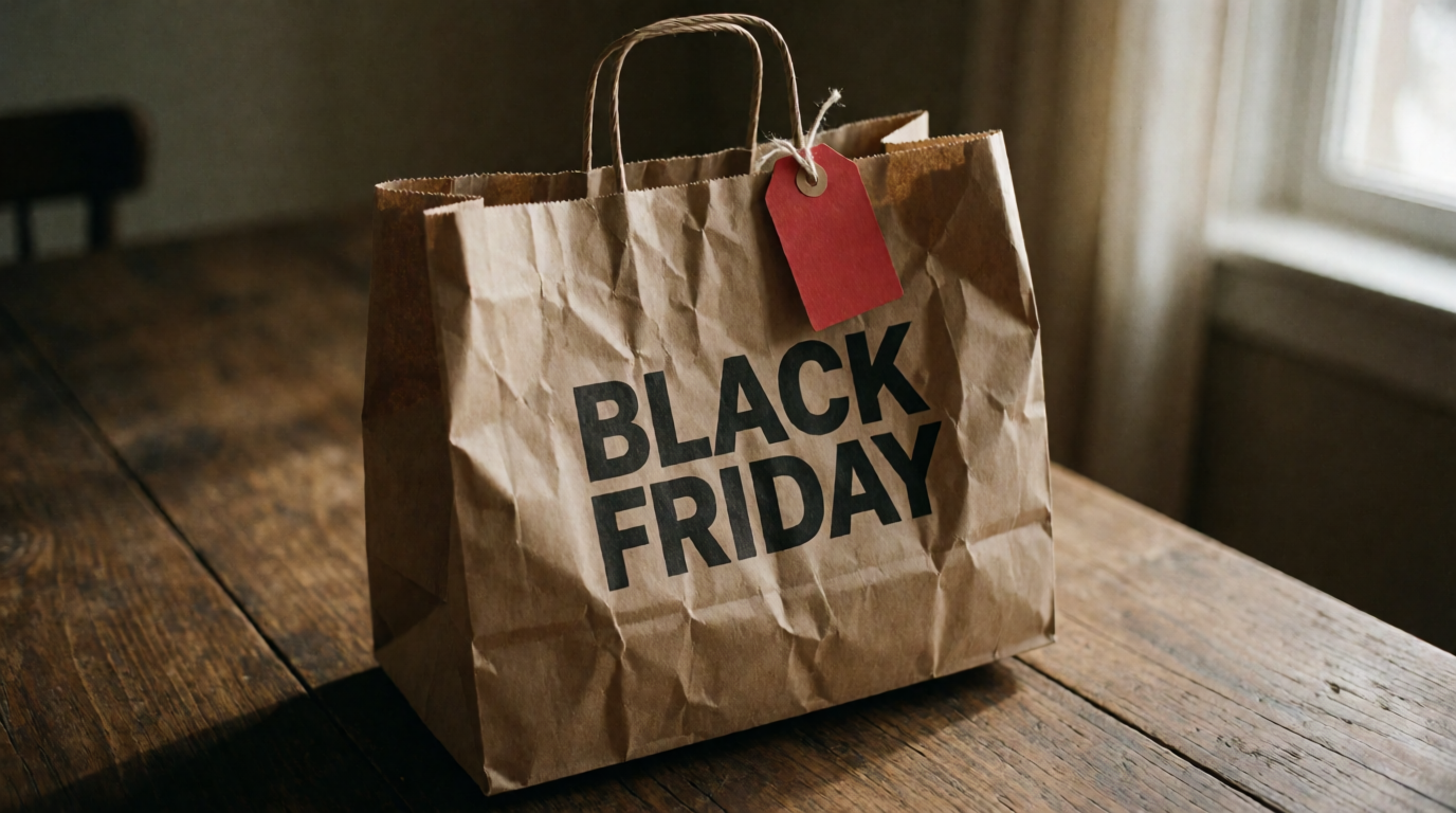 Sacolas de compras com descontos de Black Friday