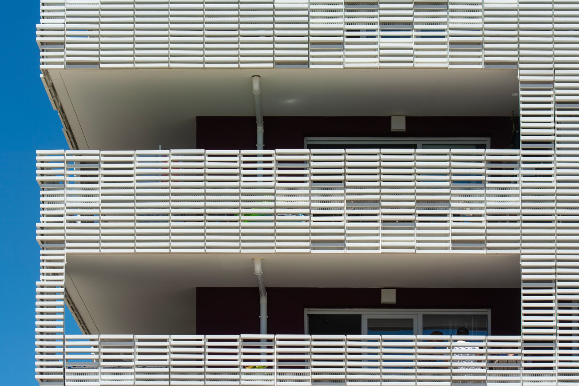 Close-up of a contemporary apartment building in Montpellier, France, showcasing modern architecture.