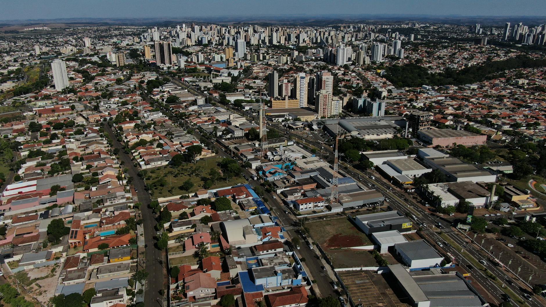 Discover the diverse urban landscape of Londrina, Brazil, captured from above.