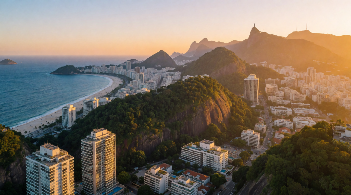 Vista aérea dos bairros da Zona Sul do Rio
