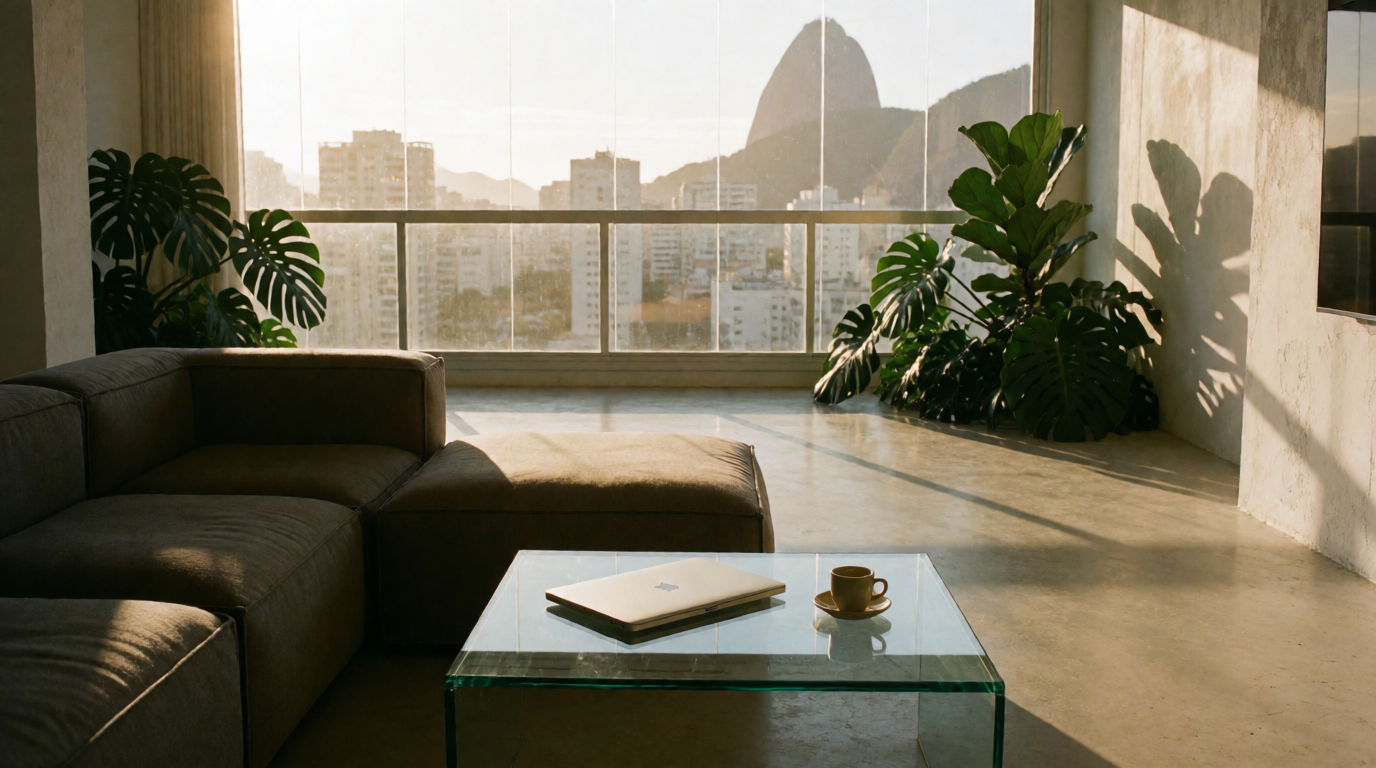 Studio moderno e compacto no Rio de Janeiro com vista para a cidade