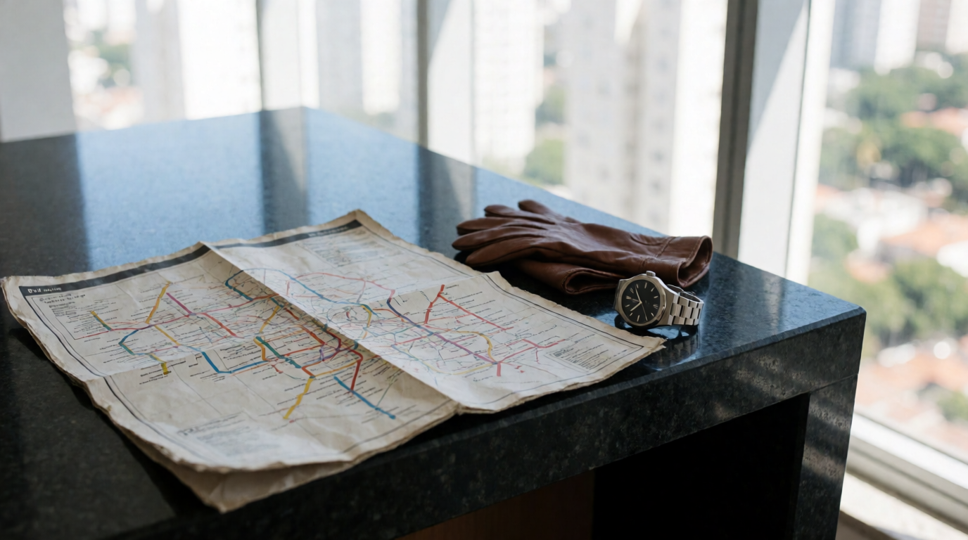 Mapa das estações de metrô na Tijuca
