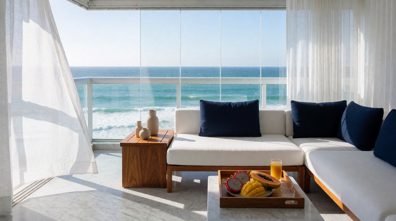 Apartamento de luxo com vista para o mar em Ipanema, mobiliado para Airbnb