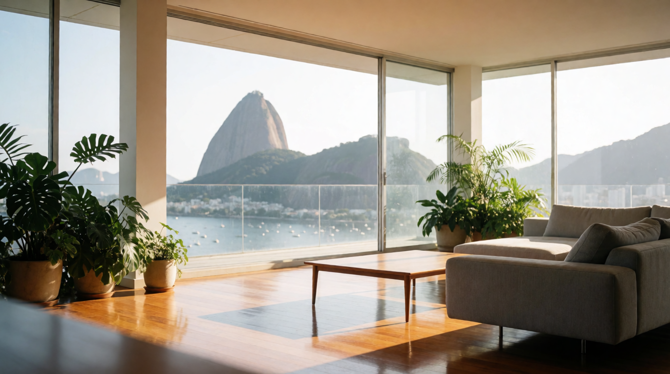 Loft contemporâneo no Rio de Janeiro com vista panorâmica