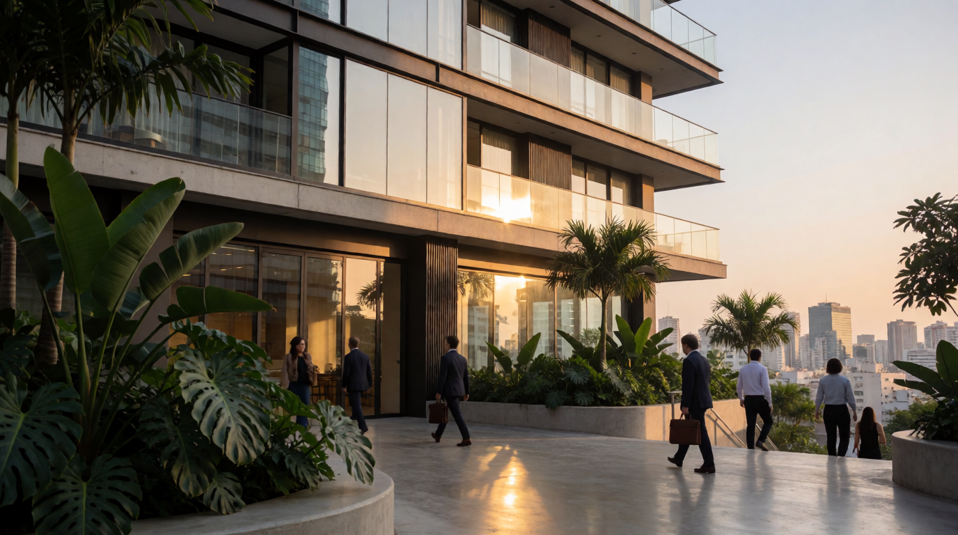 Edifício residencial moderno próximo à estação de metrô Tijuca