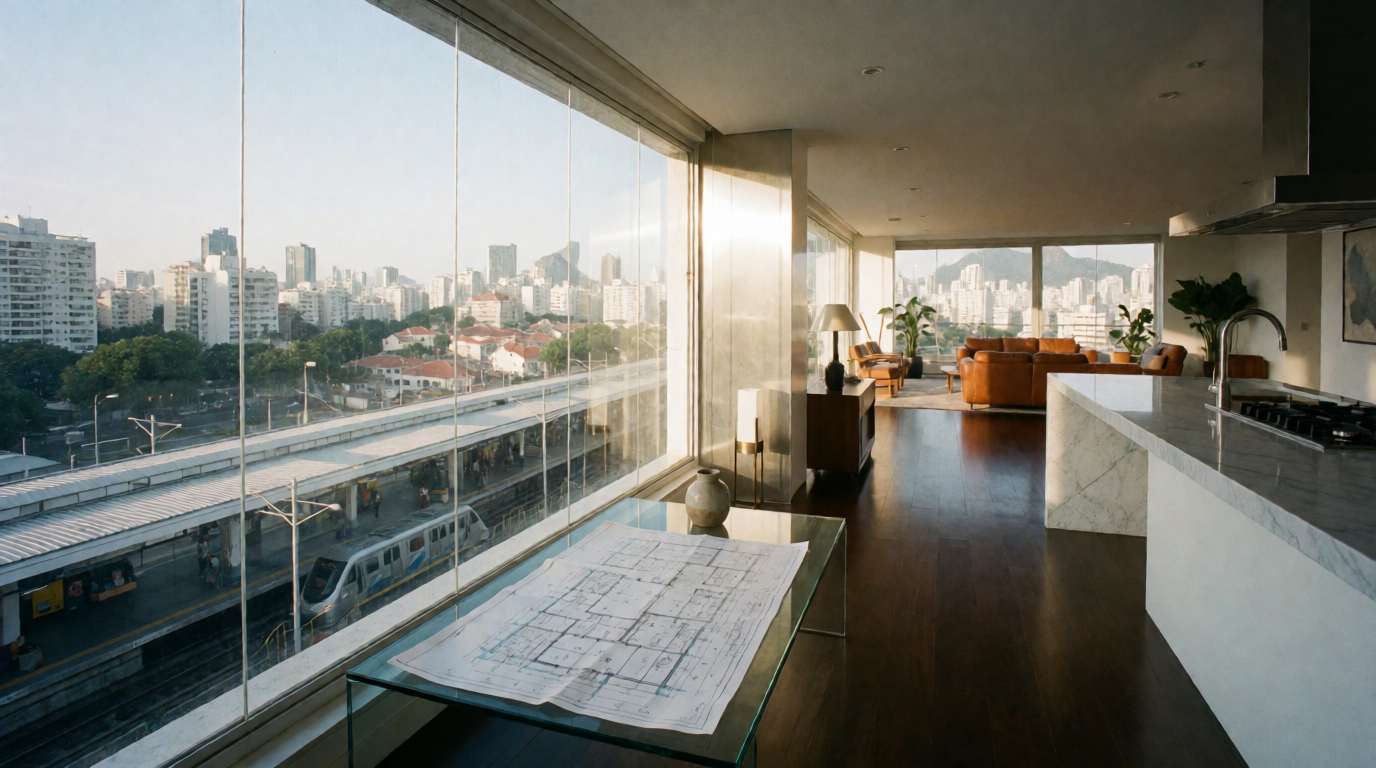 Planta de apartamento funcional próximo ao metrô