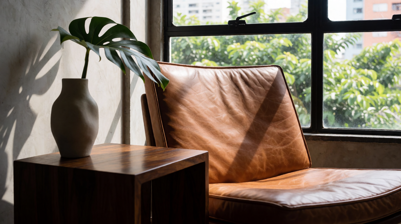 Interior de loft moderno no Rio de Janeiro com pé direito alto e integração de ambientes