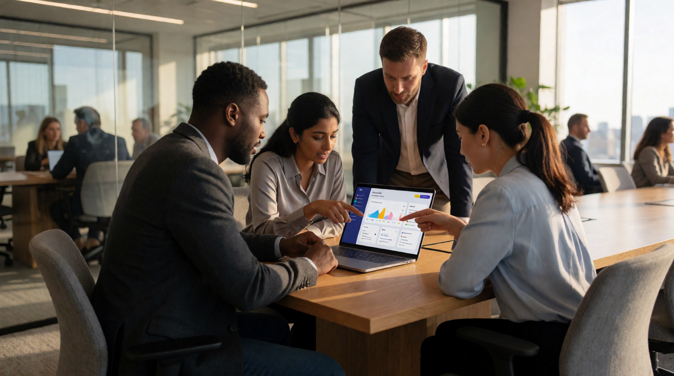 customer service business team use software programa pontos
