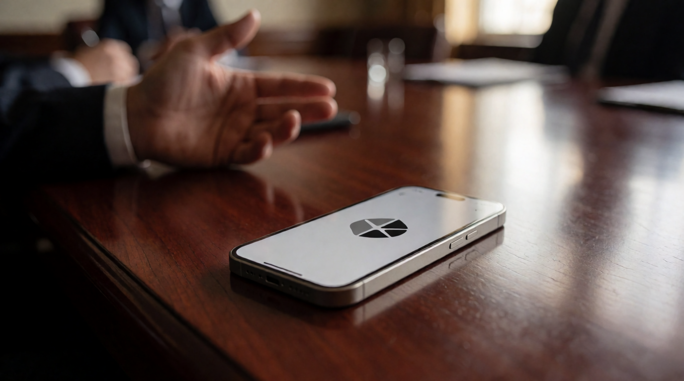 Smartphone exibindo aplicativo personalizado com logotipo da marca