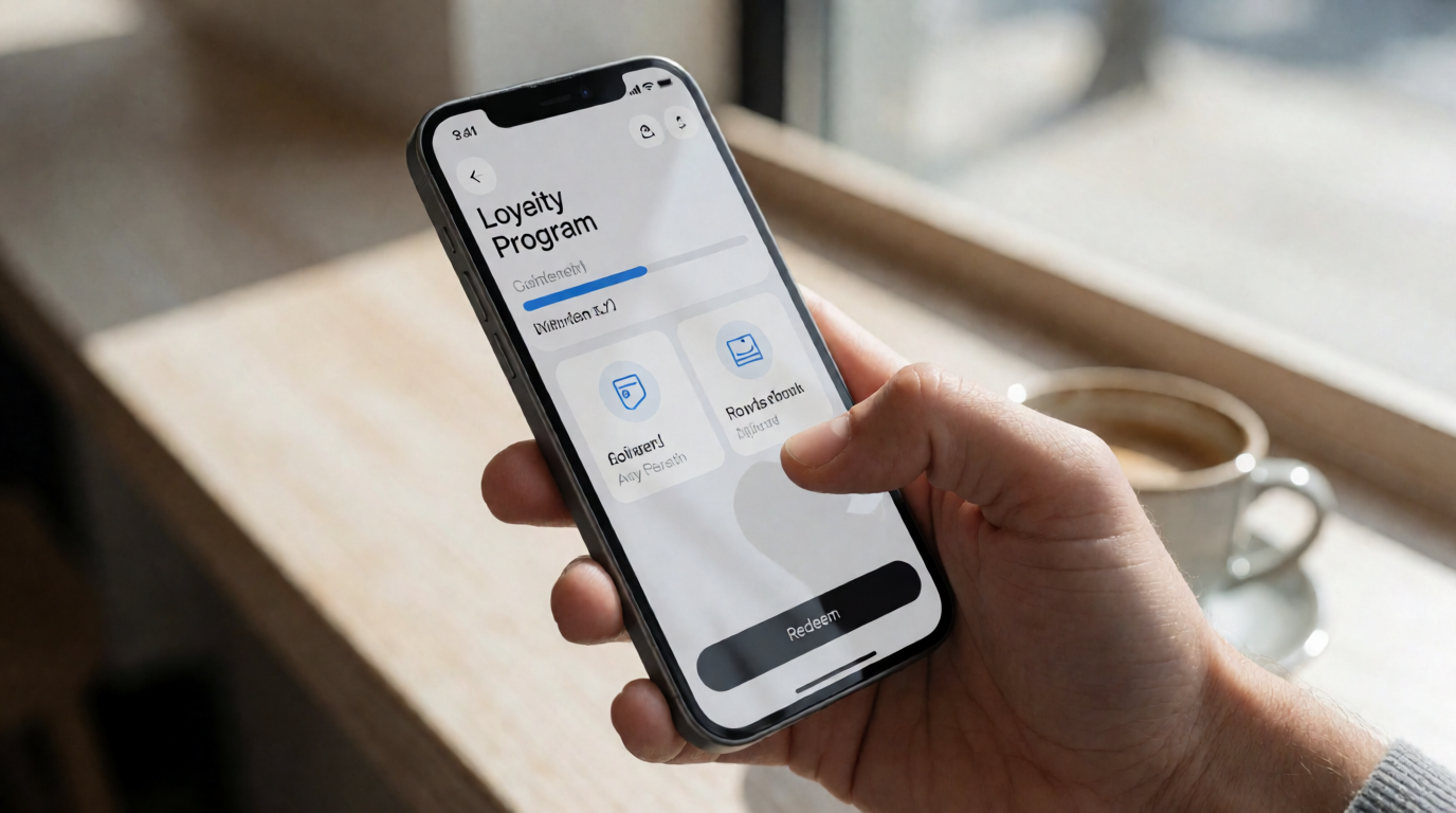 Aplicativo de fidelity e pontos em smartphone