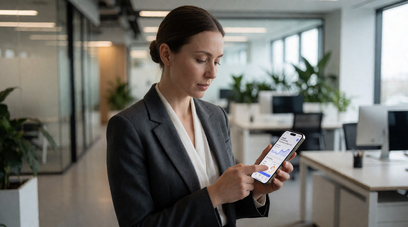 Cliente utilizando app de experiência personalizado em smartphone