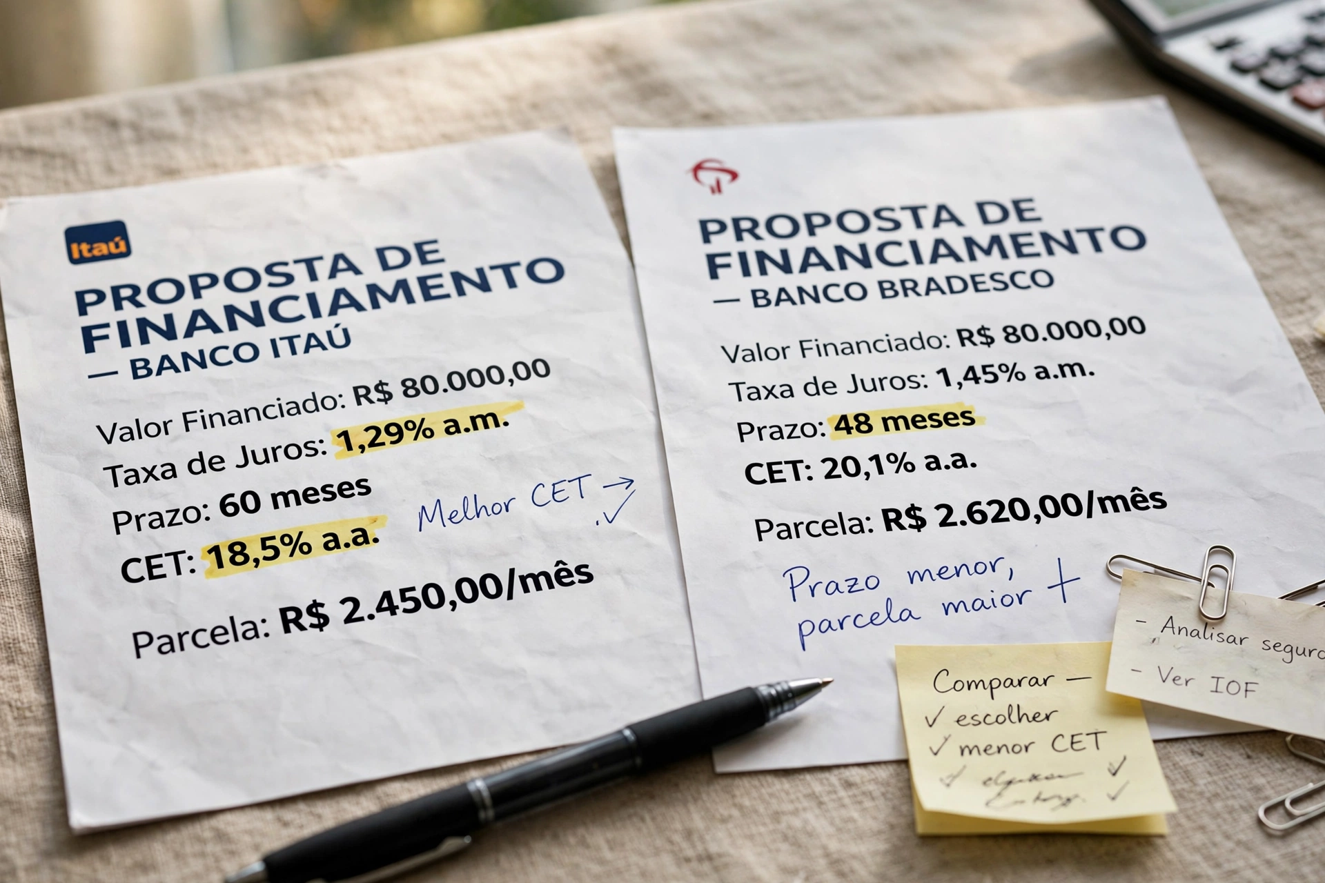 brazilian financial credit analysis office documents comparar propostas