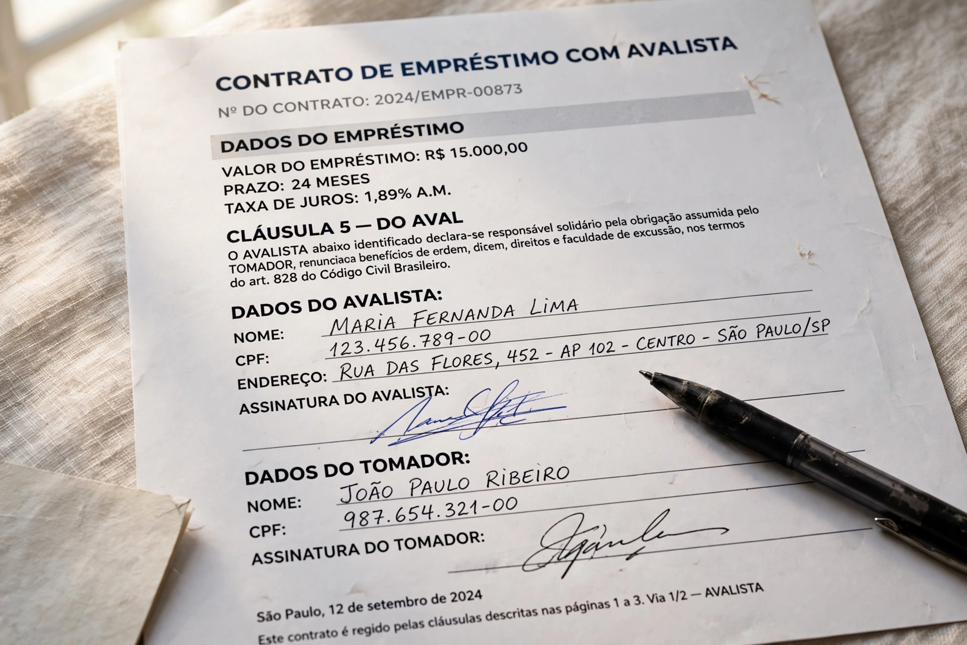 brazilian financial credit analysis office documents empr stimo