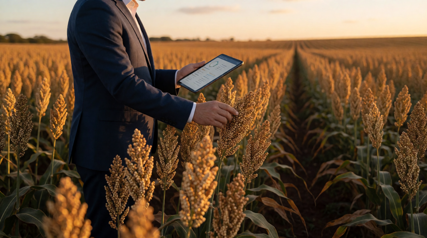 Campo de sorgo em Goiás com alta qualidade