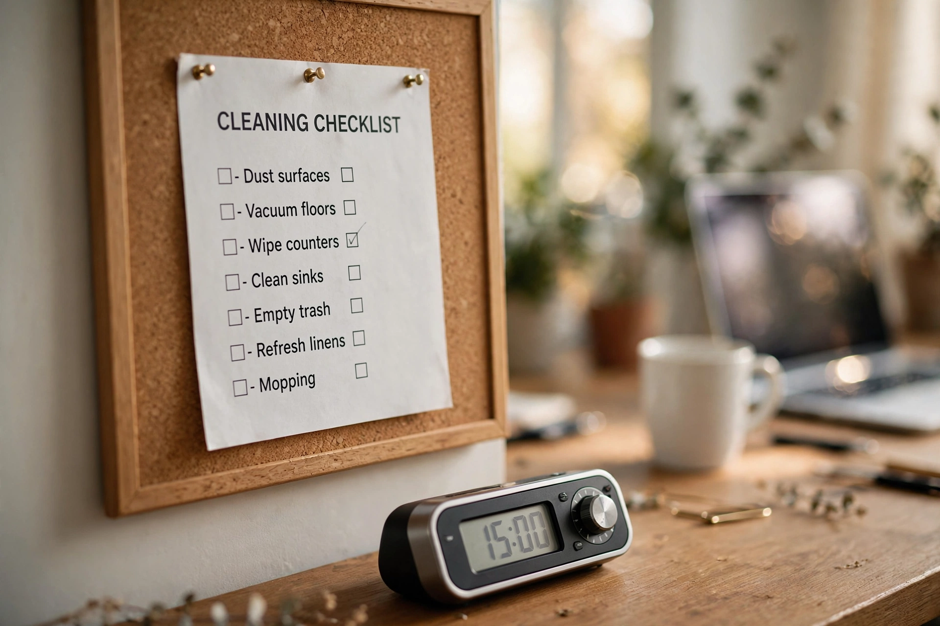 productivity timer desk workspace best cleaning checklist template