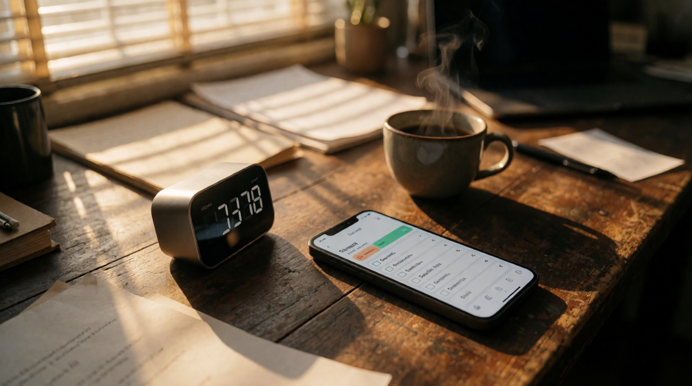 productivity timer desk workspace complete guide task management