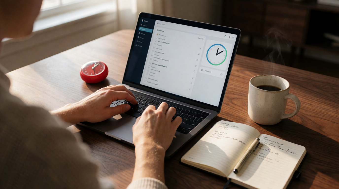 productivity timer desk workspace task management apps works