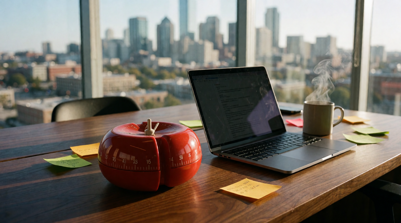 productivity timer desk workspace pomodoro oklahoma city