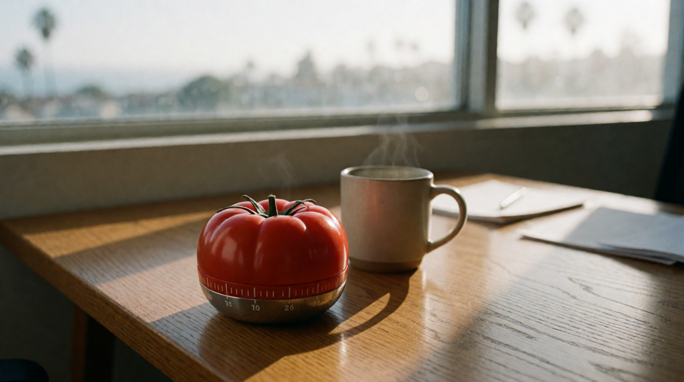 productivity timer desk workspace pomodoro san diego
