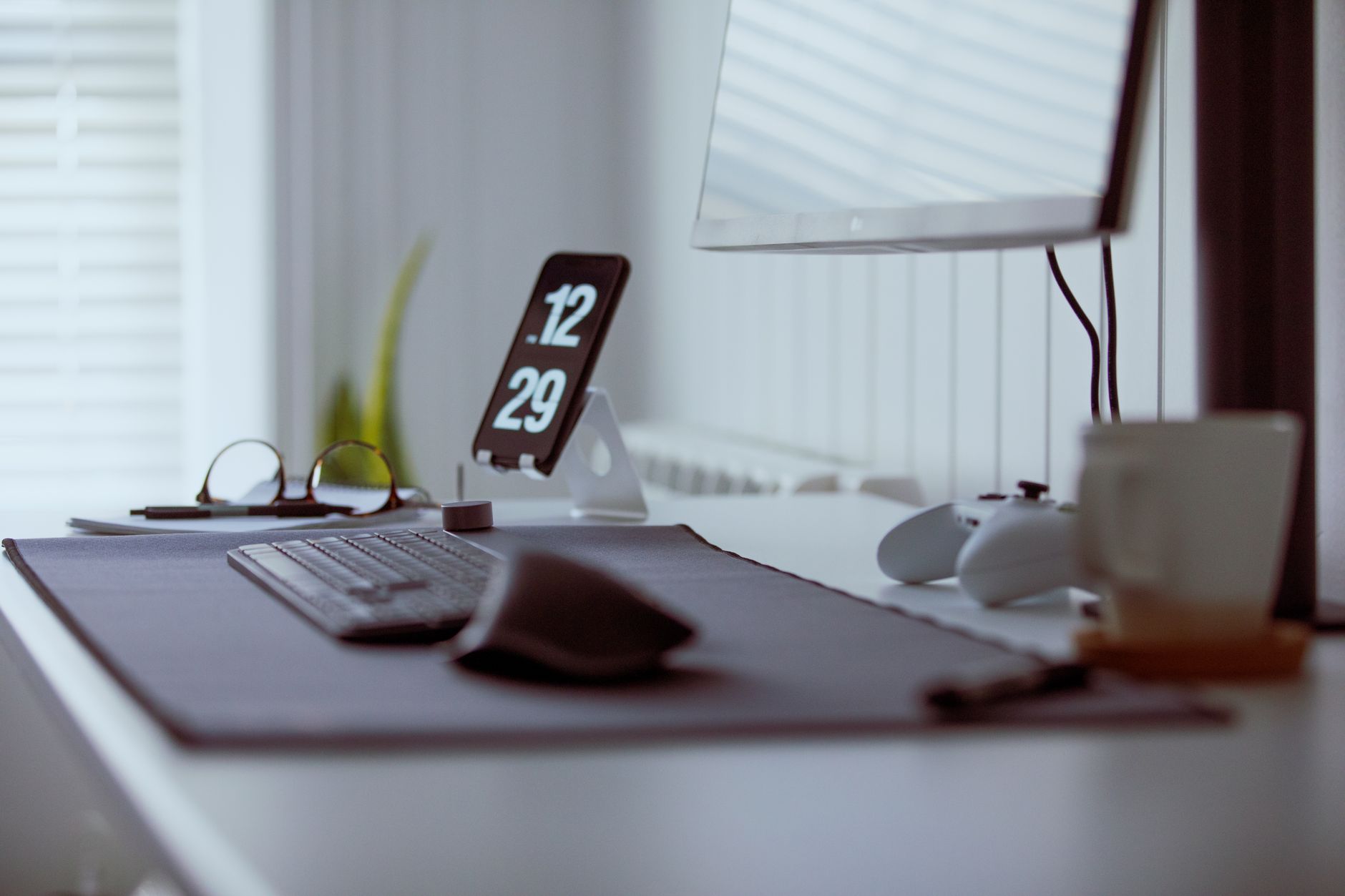 A sleek and modern home office setup with gadgets and decor. Ideal for productivity and tech enthusiasts.