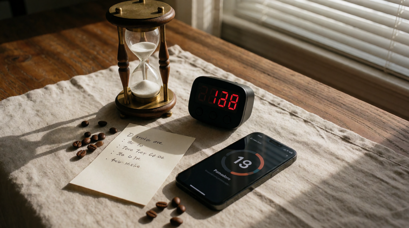productivity timer desk workspace types pomodoro