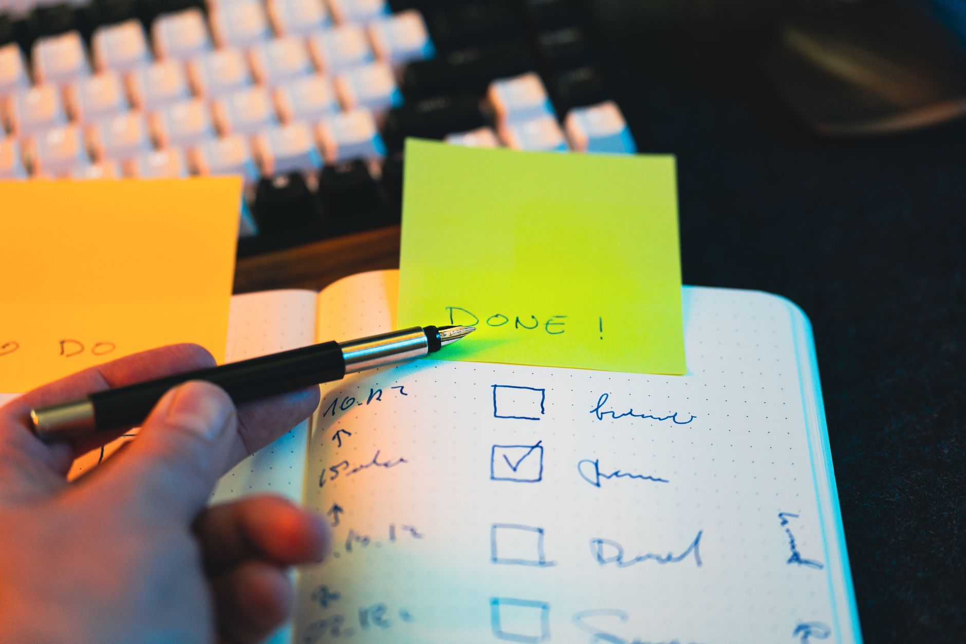 Productive worker organizing tasks on digital platform