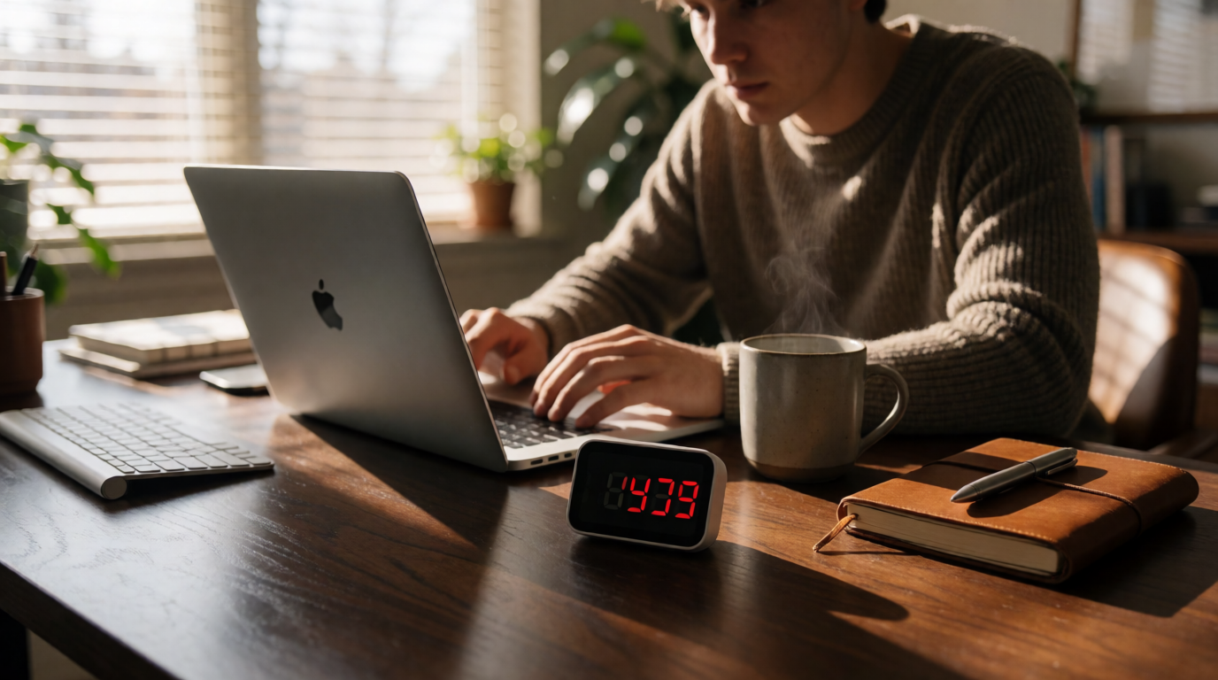 Professional working with a productivity timer in Colorado Springs