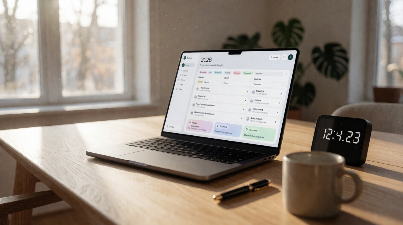 Clean interface of a 2026 task management app showing priority tags and AI suggestions