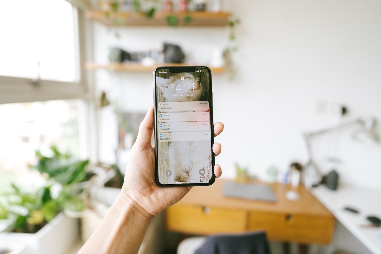 Person using a smartphone with a task list app, showing organized to-do items