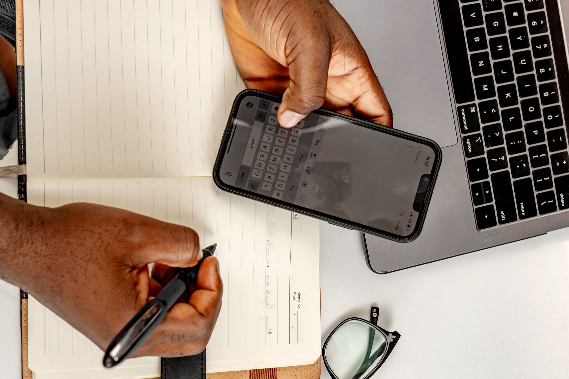 Productivity expert evaluating task management applications on digital tablet