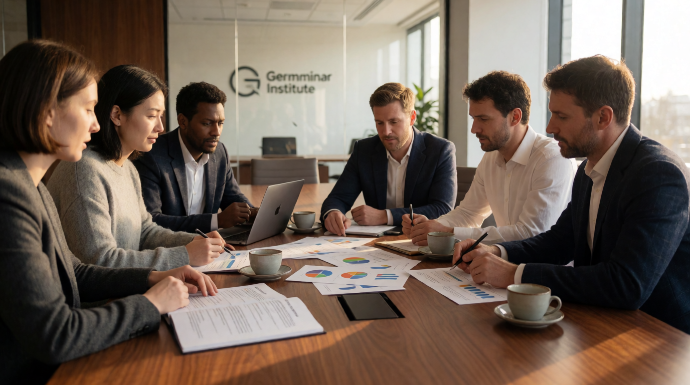 Reunião de parceiros do Instituto Germminar analisando resultados dos projetos