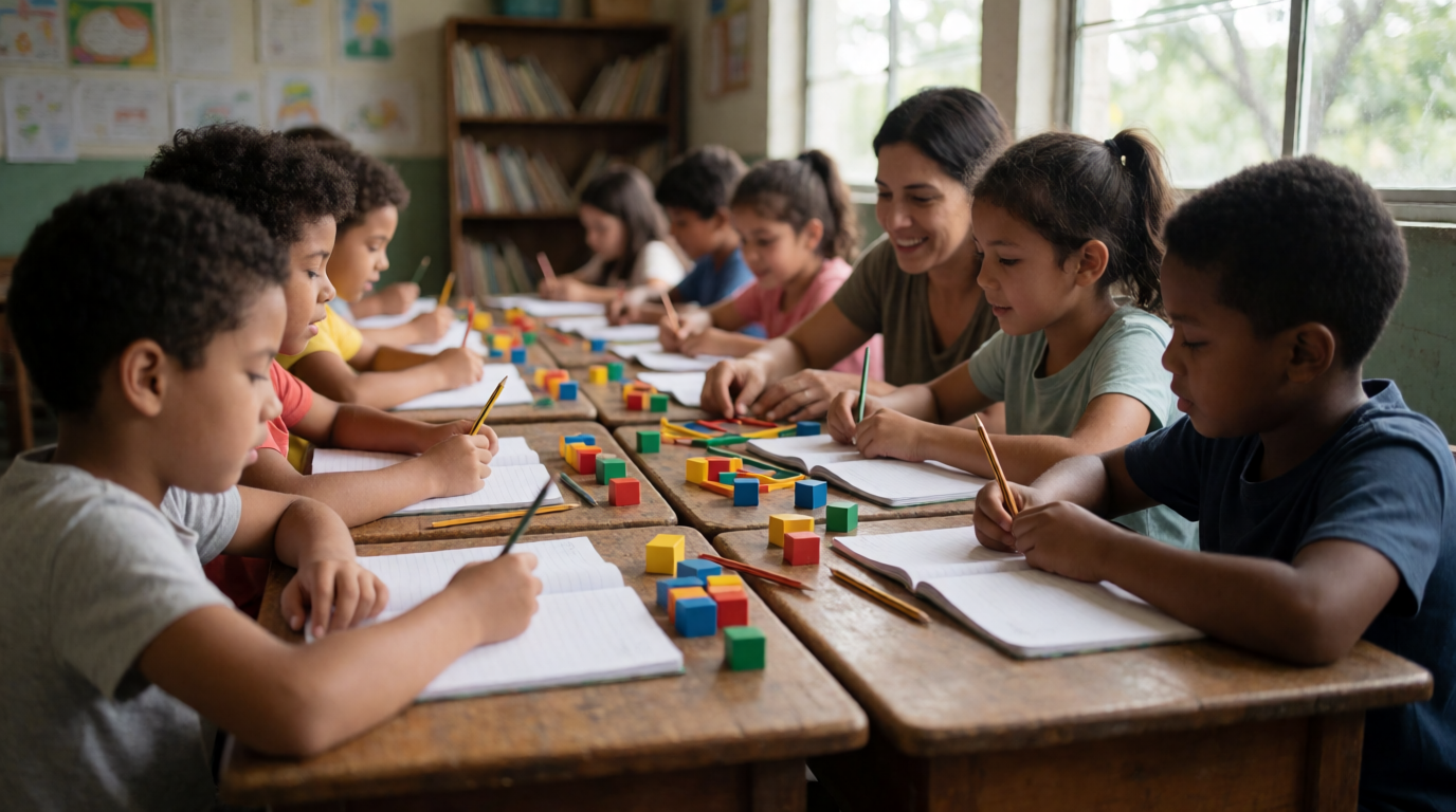 Crianças participando de atividade educacional no Instituto Germminar