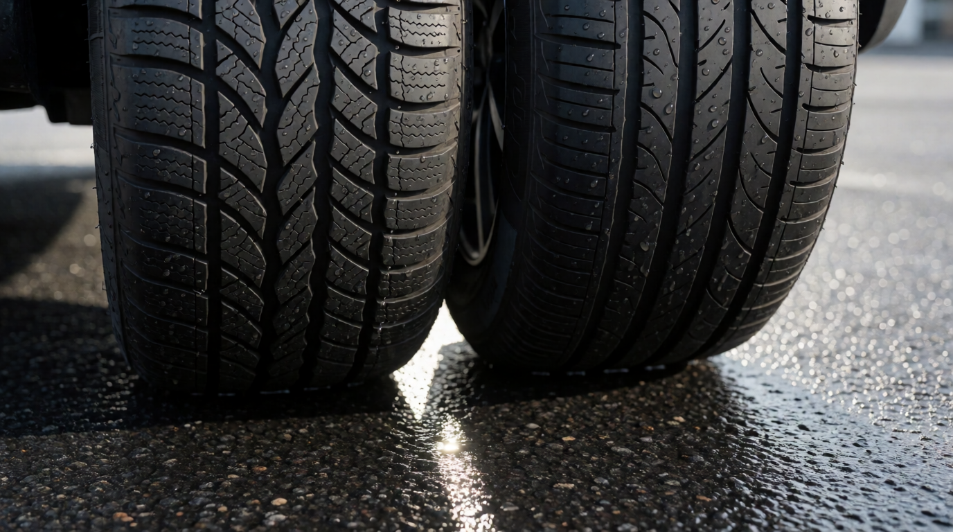 Comparação de sulcos entre pneus Goodyear e concorrentes