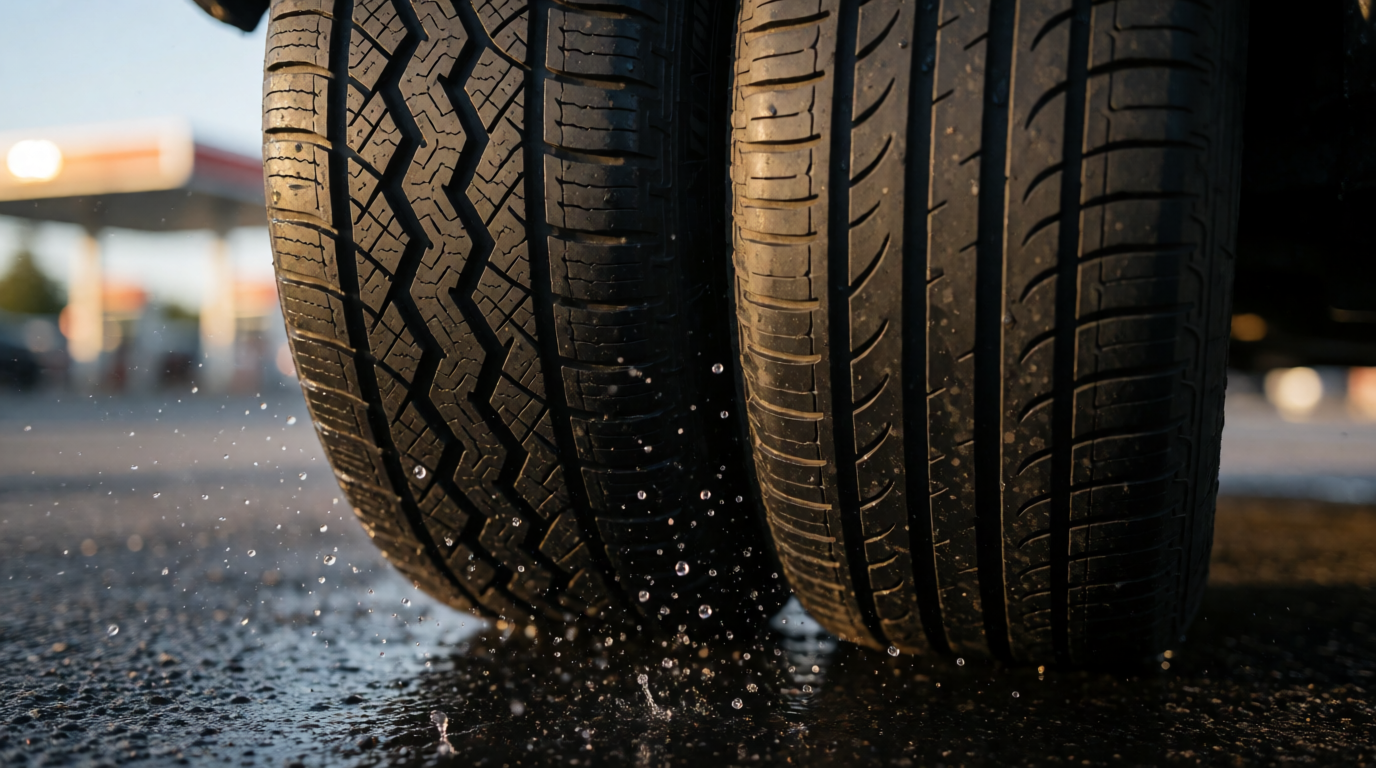 Comparação entre os sulcos do pneu original Michelin e versões paralelas