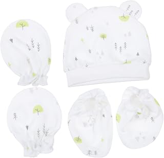 1 Conjunto De Capa De Pneu Para As Mãos E Pés Para Crianças Chapéus Para Bebês Meninos Luvas Para Recém-Nascidos Luvas Anti-Arranhões Gorro Unissex Para Bebês Luvas Recém-Nascidas