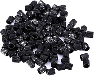 Tickas Tampa de válvula de ar para pneu de carro 100 peças Plástico preto automotivo motocicleta caminhão roda pneu capa de haste de poeira