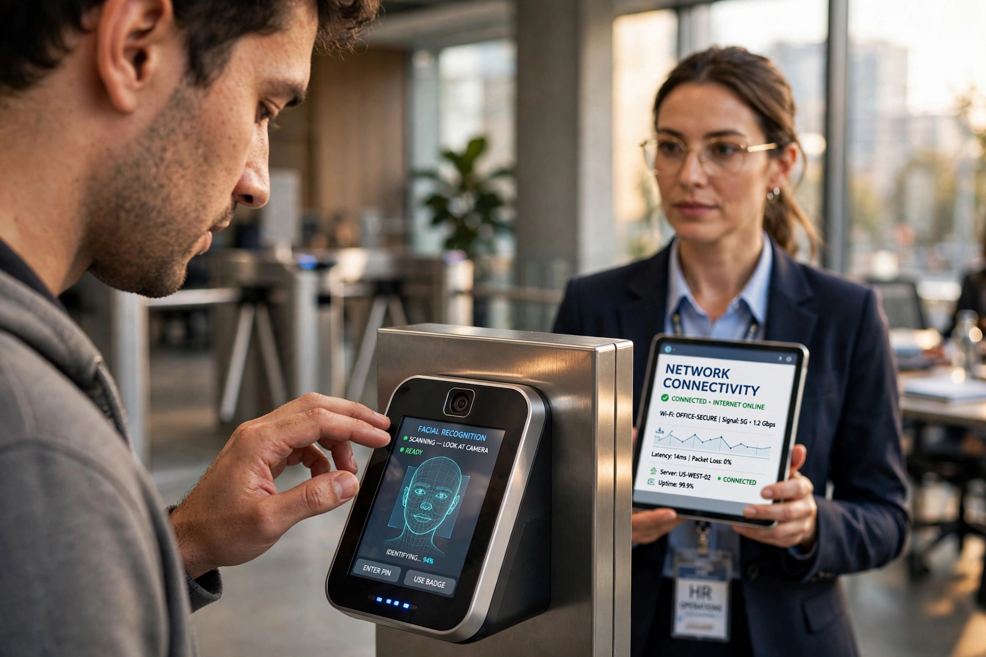 biometric time clock office employee