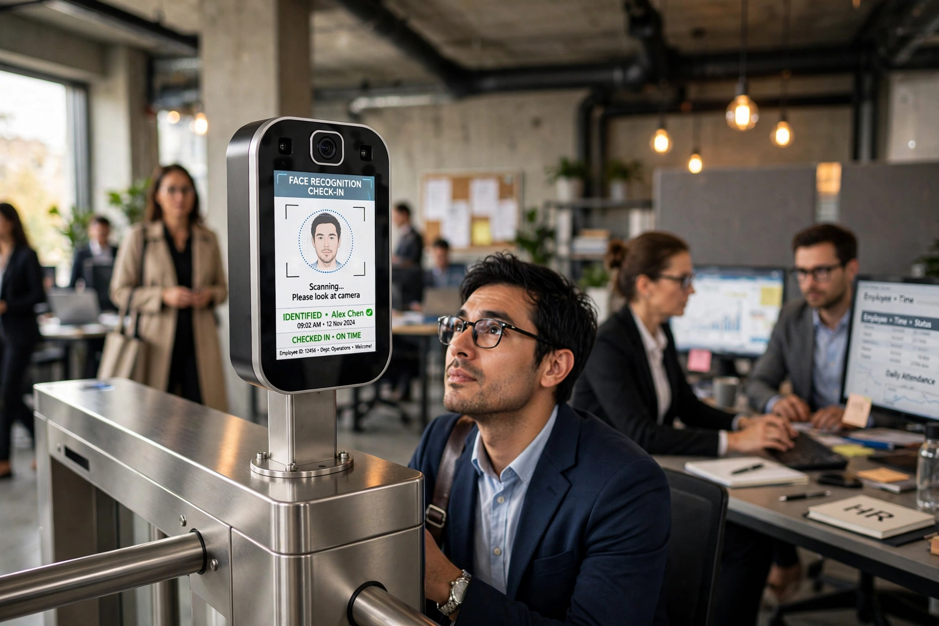 biometric time clock office employee