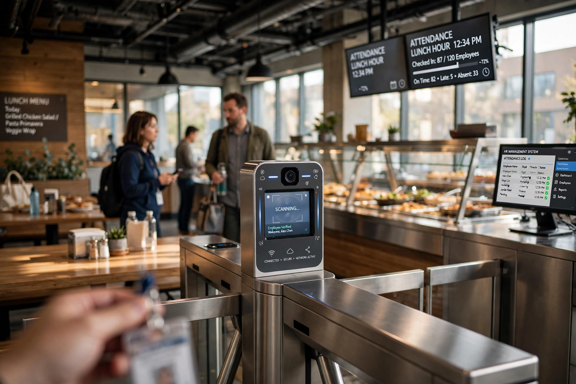 modern office employee biometric technology