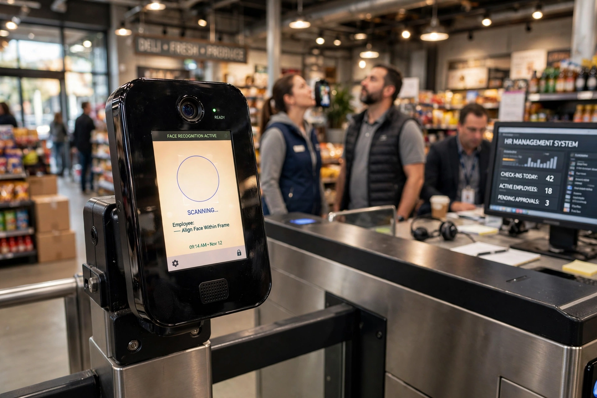 modern office employee biometric technology