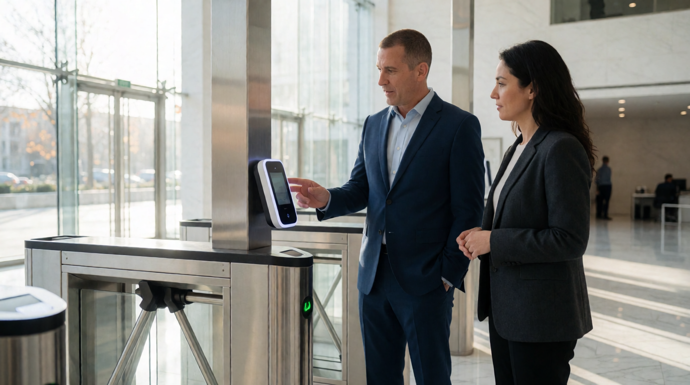 modern office employee biometric technology