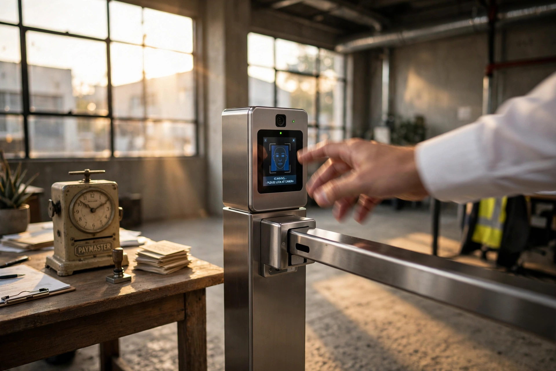 modern office employee biometric technology