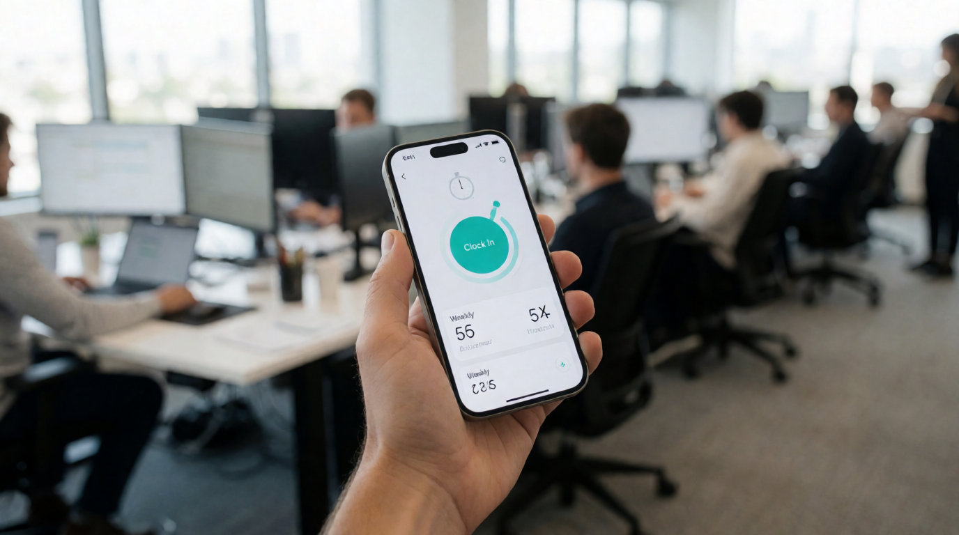 employee mobile app time tracking smartphone