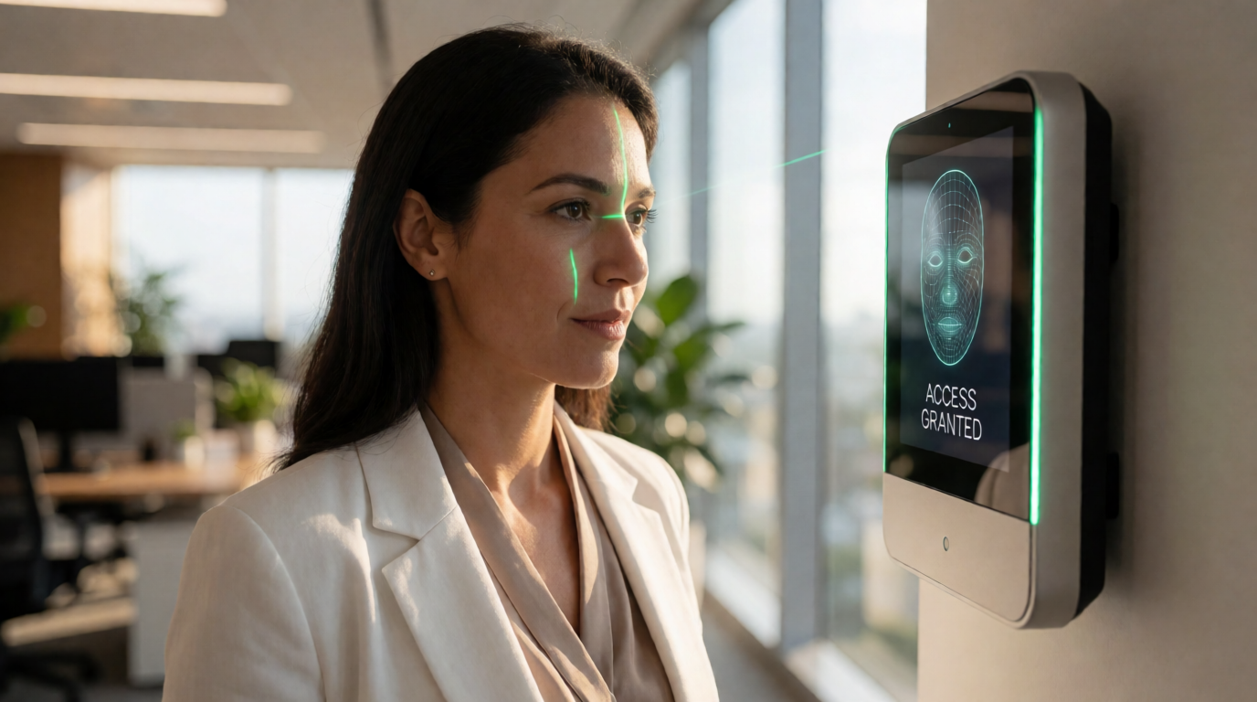 modern office employee biometric technology