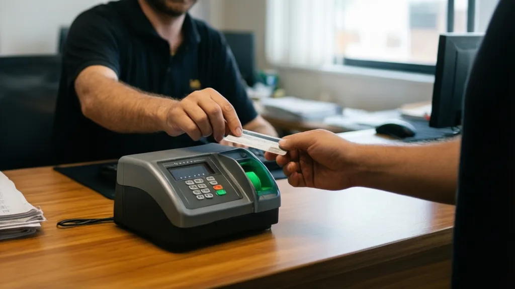 modern office employee biometric technology