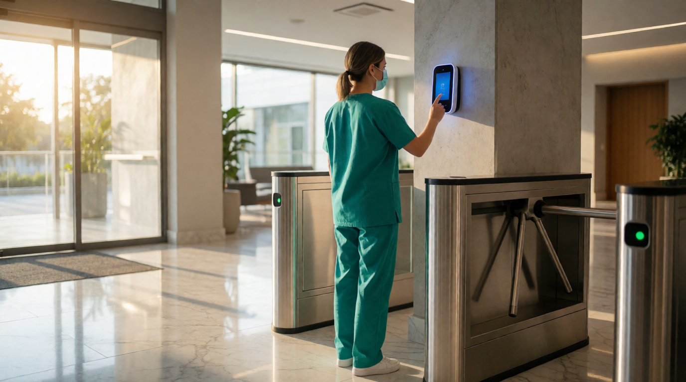 modern office employee biometric technology