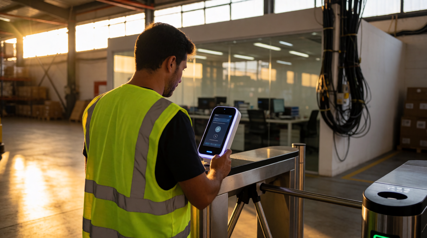modern office employee biometric technology